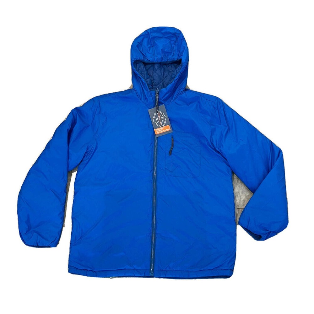 St John's Bay Full Zip Quilt Reversible Puffer Jacket Blue Men’s Medium $100